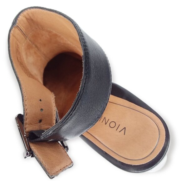 Vionic Lacey Block Heel Shoes Size 8.5 Leather Black Round Toe Orthotic Insole - Picture 11 of 15